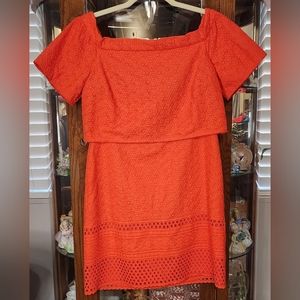 NWT Topshop Orange Floral Dress Size 8